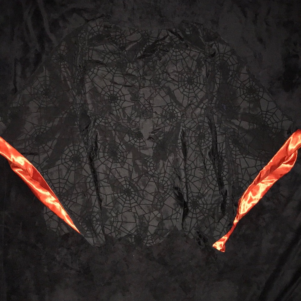 Hand Made Spider Web Robe orange silk lining girls